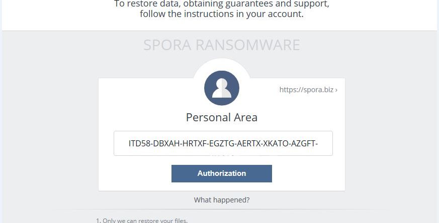 Spora ransomware recuperare file criptati