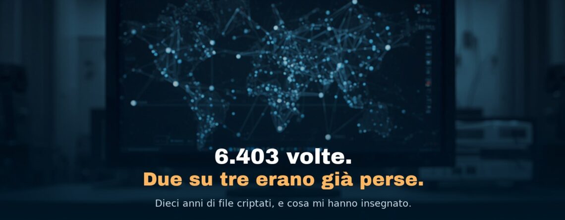 Una mappa di rete su uno schermo in sala tecnica, con un elenco scritto a mano sul tavolo